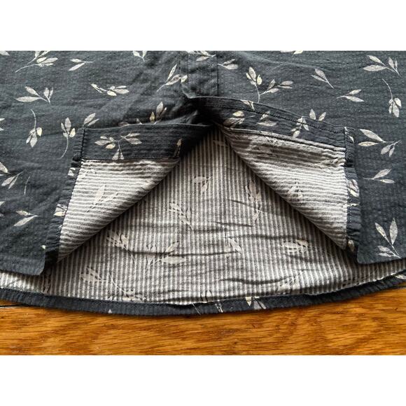 14th & UNION Trim Fit Gray Textured Floral Button Down Shirt sz XL - Picture 7 of 11